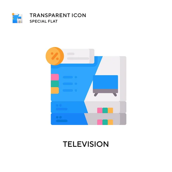 Television Vector Icon Flat Style Illustration Eps Vector — Stock Vector
