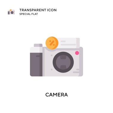 Kamera vektör simgesi. Düz çizim. EPS 10 vektörü.