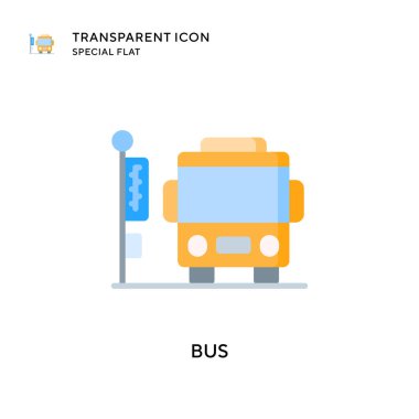 Otobüs vektör simgesi. Düz çizim. EPS 10 vektörü.