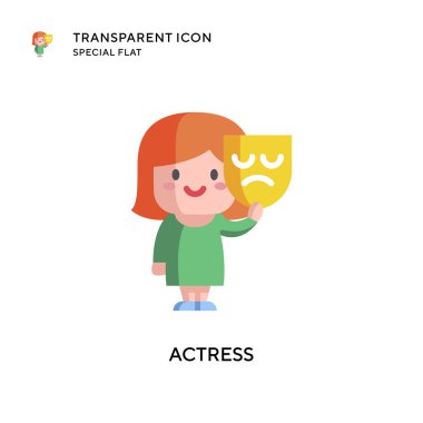 Aktris vektör simgesi. Düz çizim. EPS 10 vektörü.
