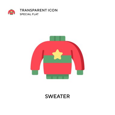 Süveter vektör simgesi. Düz çizim. EPS 10 vektörü.