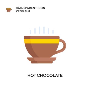 Sıcak çikolata vektör simgesi. Düz çizim. EPS 10 vektörü.