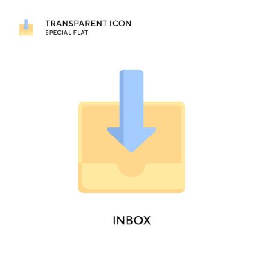 Gelen kutusu vektör simgesi. Düz çizim. EPS 10 vektörü.
