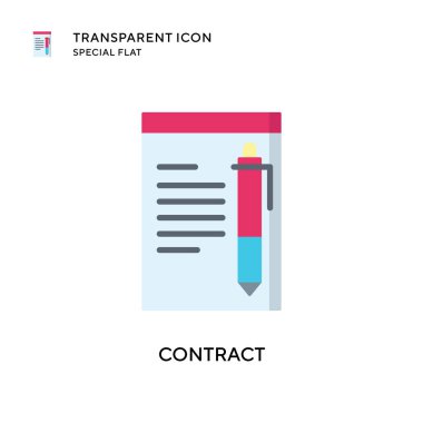 Kontrat vektör simgesi. Düz çizim. EPS 10 vektörü.