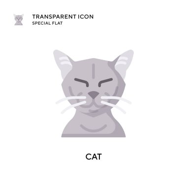 Kedi vektör simgesi. Düz çizim. EPS 10 vektörü.