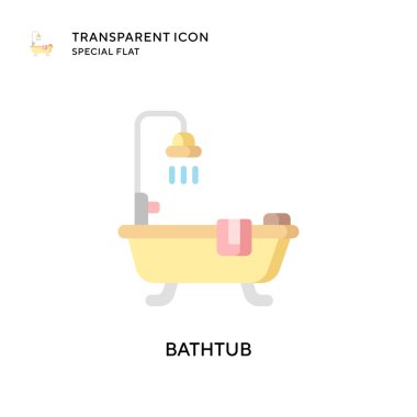 Küvet vektör simgesi. Düz çizim. EPS 10 vektörü.