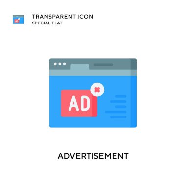 Reklam vektörü simgesi. Düz çizim. EPS 10 vektörü.