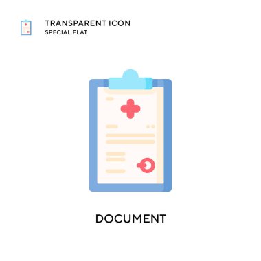 Belge vektör simgesi. Düz çizim. EPS 10 vektörü.