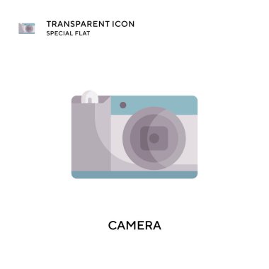 Kamera vektör simgesi. Düz çizim. EPS 10 vektörü.