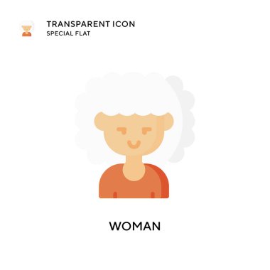 Kadın vektör simgesi. Düz çizim. EPS 10 vektörü.