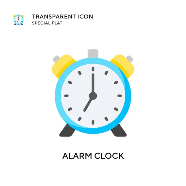 Icono Del Vector Del Reloj Alarma Ilustración Estilo Plano Eps — Vector de stock