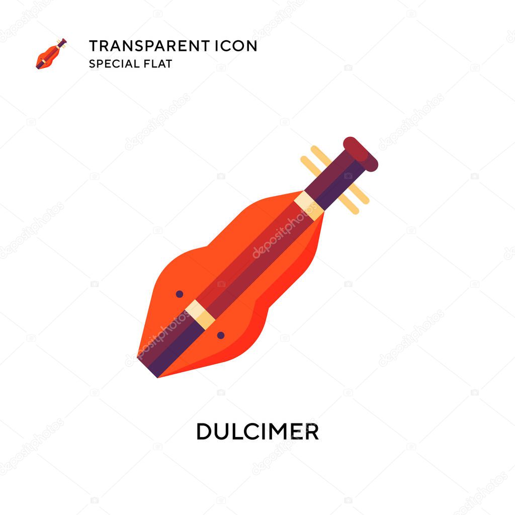 Dulcimer vector icon. Flat style illustration. EPS 10 vector.