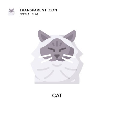 Kedi vektör simgesi. Düz çizim. EPS 10 vektörü.