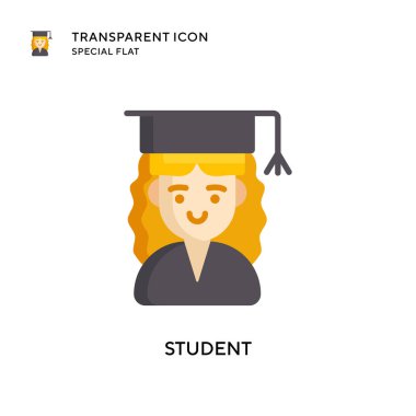 Öğrenci vektör simgesi. Düz çizim. EPS 10 vektörü.