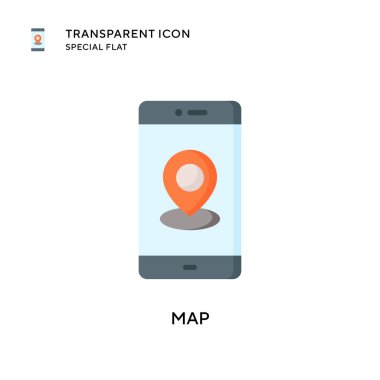 Harita vektör simgesi. Düz çizim. EPS 10 vektörü.