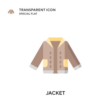 Ceket vektör simgesi. Düz çizim. EPS 10 vektörü.