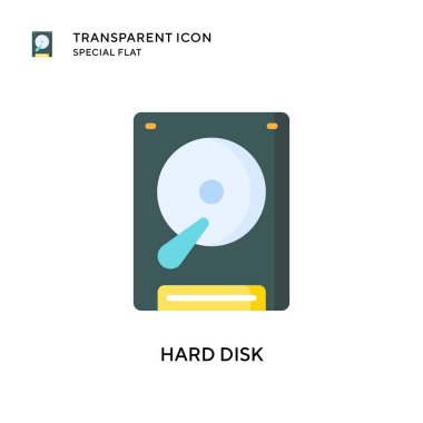 Sabit disk vektör simgesi. Düz çizim. EPS 10 vektörü.