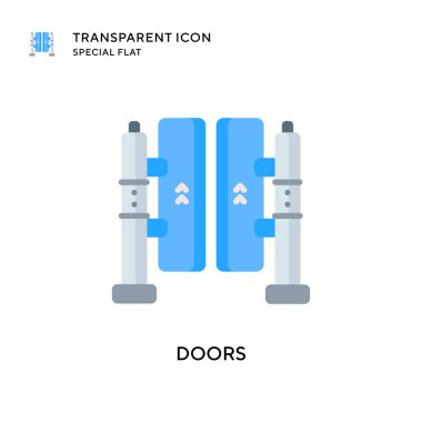 Kapı vektör simgesi. Düz çizim. EPS 10 vektörü.