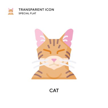 Kedi vektör simgesi. Düz çizim. EPS 10 vektörü.