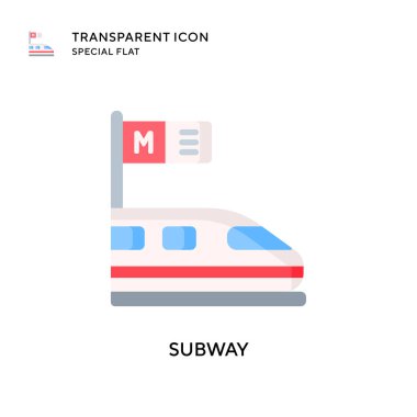 Metro vektör simgesi. Düz çizim. EPS 10 vektörü.