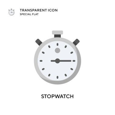 Stopwatch vektör simgesi. Düz çizim. EPS 10 vektörü.