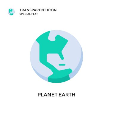 Gezegen Dünya vektör simgesi. Düz çizim. EPS 10 vektörü.