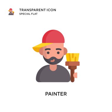 Boyacı vektör simgesi. Düz çizim. EPS 10 vektörü.