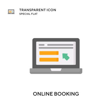 Çevrimiçi vektör simgesi rezervasyonu. Düz çizim. EPS 10 vektörü.