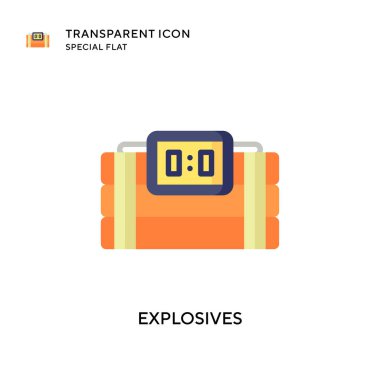 Patlayıcı vektör ikonu. Düz çizim. EPS 10 vektörü.