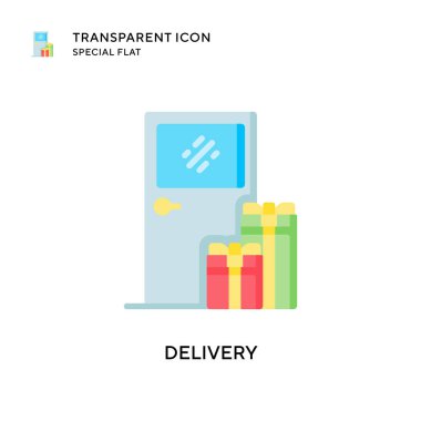 Teslimat vektör simgesi. Düz çizim. EPS 10 vektörü.