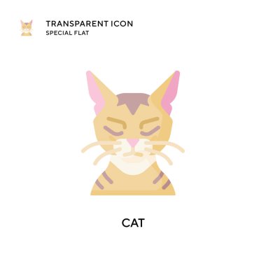 Kedi vektör simgesi. Düz çizim. EPS 10 vektörü.