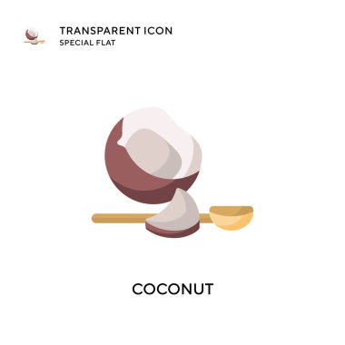 Hindistan cevizi vektör simgesi. Düz çizim. EPS 10 vektörü.