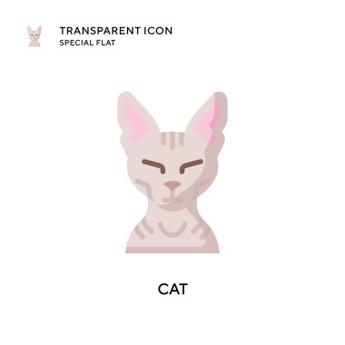 Kedi vektör simgesi. Düz çizim. EPS 10 vektörü.