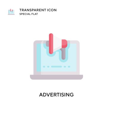 Reklam vektörü simgesi. Düz çizim. EPS 10 vektörü.