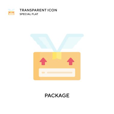 Paket vektör simgesi. Düz çizim. EPS 10 vektörü.