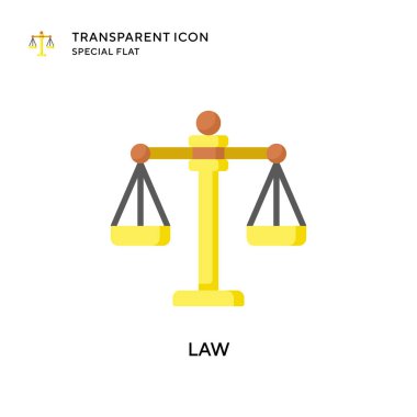 Hukuk vektör simgesi. Düz çizim. EPS 10 vektörü.