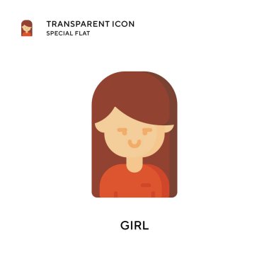 Kız vektör simgesi. Düz çizim. EPS 10 vektörü.