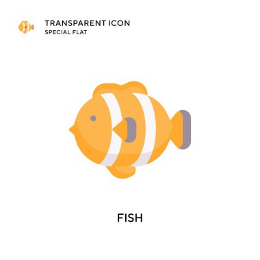 Balık vektör simgesi. Düz çizim. EPS 10 vektörü.