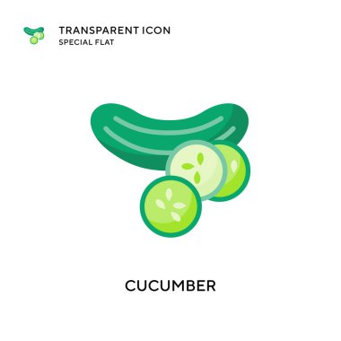 Salatalık vektör simgesi. Düz çizim. EPS 10 vektörü.