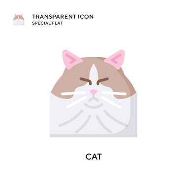 Kedi vektör simgesi. Düz çizim. EPS 10 vektörü.