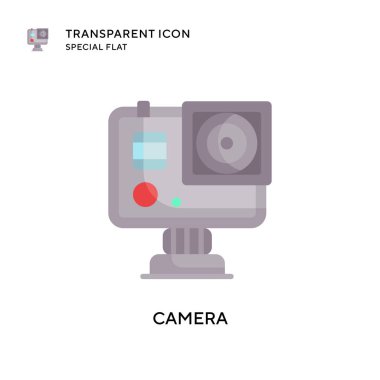 Kamera vektör simgesi. Düz çizim. EPS 10 vektörü.