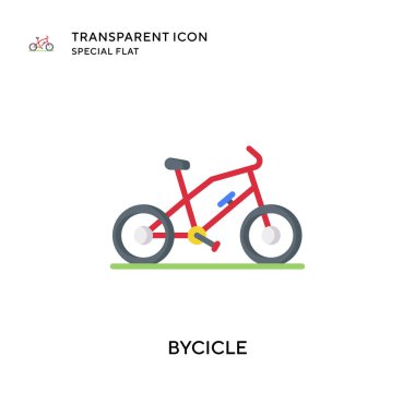 Bycicle vektör simgesi. Düz çizim. EPS 10 vektörü.