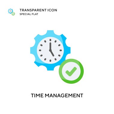 Zaman yönetimi vektör simgesi. Düz çizim. EPS 10 vektörü.