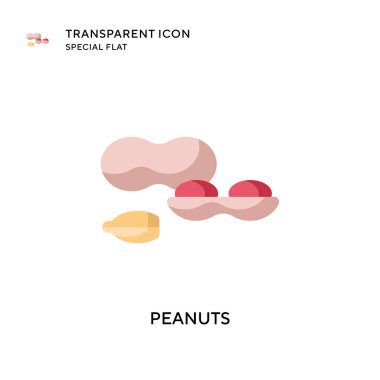 Yer fıstığı vektör simgesi. Düz çizim. EPS 10 vektörü.