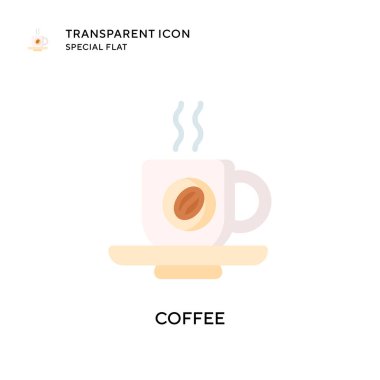 Kahve vektörü ikonu. Düz çizim. EPS 10 vektörü.