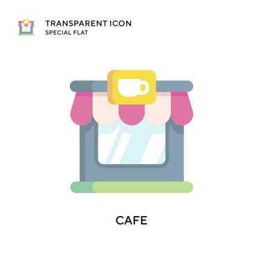 Kafe vektör simgesi. Düz çizim. EPS 10 vektörü.