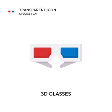3D gözlük vektör simgesi. Düz çizim. EPS 10 vektörü.