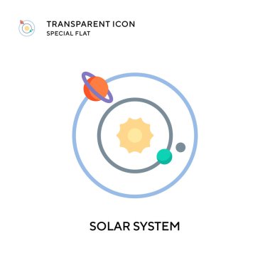 Güneş sistemi vektör simgesi. Düz çizim. EPS 10 vektörü.