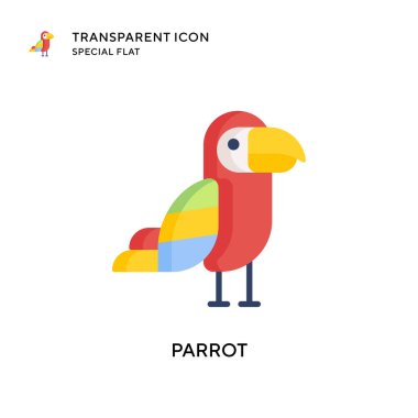 Papağan vektör simgesi. Düz çizim. EPS 10 vektörü.