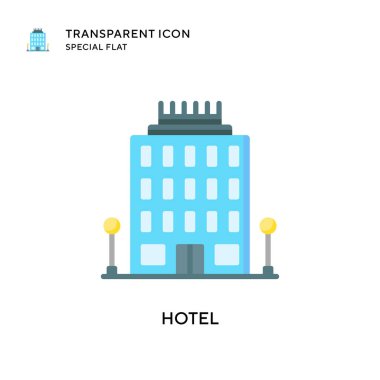 Otel vektör simgesi. Düz çizim. EPS 10 vektörü.